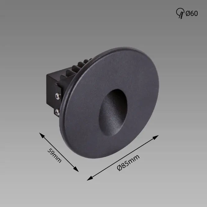 Nástenné svietidlo Azyl LED C 1,6W Black NW 03906 K1,2