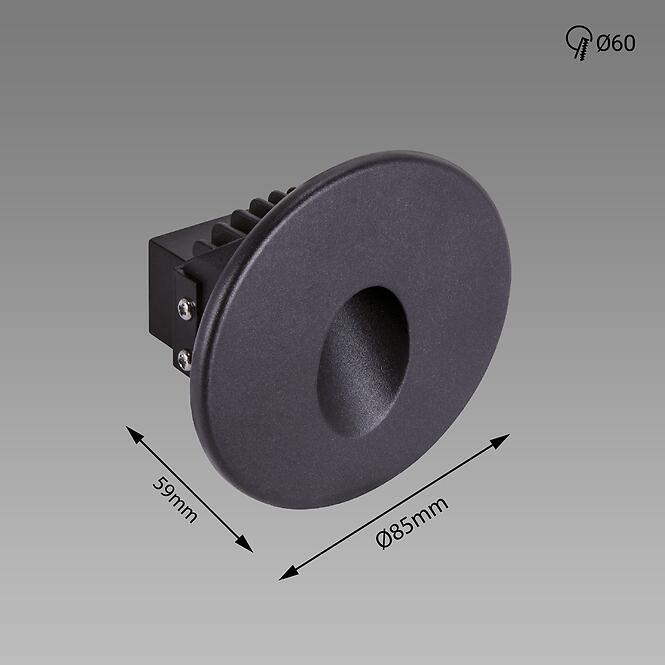 Nástenné svietidlo Azyl LED C 1,6W Black NW 03906 K1,2