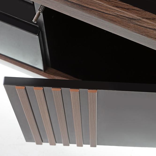Rozkladací stôl Dub 160/206x90cm šľachtený/Čierny lesk,10