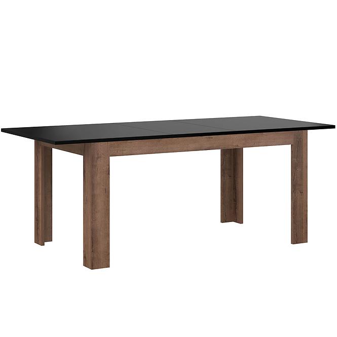 Rozkladací stôl Dub 160/206x90cm šľachtený/Čierny lesk