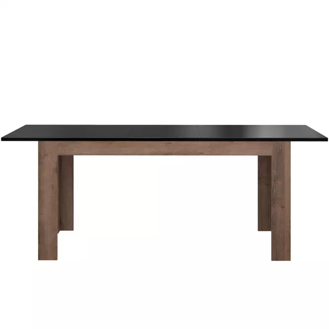 Rozkladací stôl Dub 160/206x90cm šľachtený/Čierny lesk