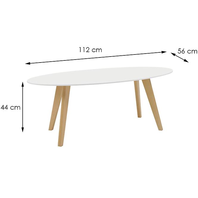 Konferenčný stolík  Frida 112X56X43.5 Biela / Prírodná