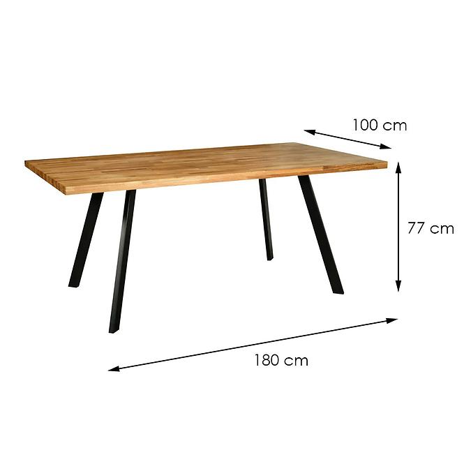Stôl drevené Ontario 180x100x77 dub / čierna