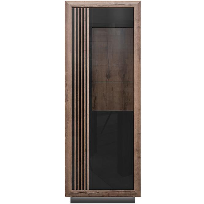 Vitrína Achacy 197x73,3  Dub šľachtený/Čierny lesk