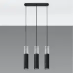 Závesná lampa Pennala 3 čierna