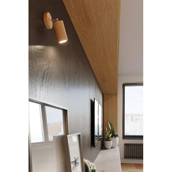 Nástenná lampa Rinne prírodné drevo