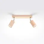 Nástenná lampa Rinne 2 prírodné drevo
