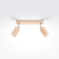 Nástenná lampa Rinne 2 prírodné drevo