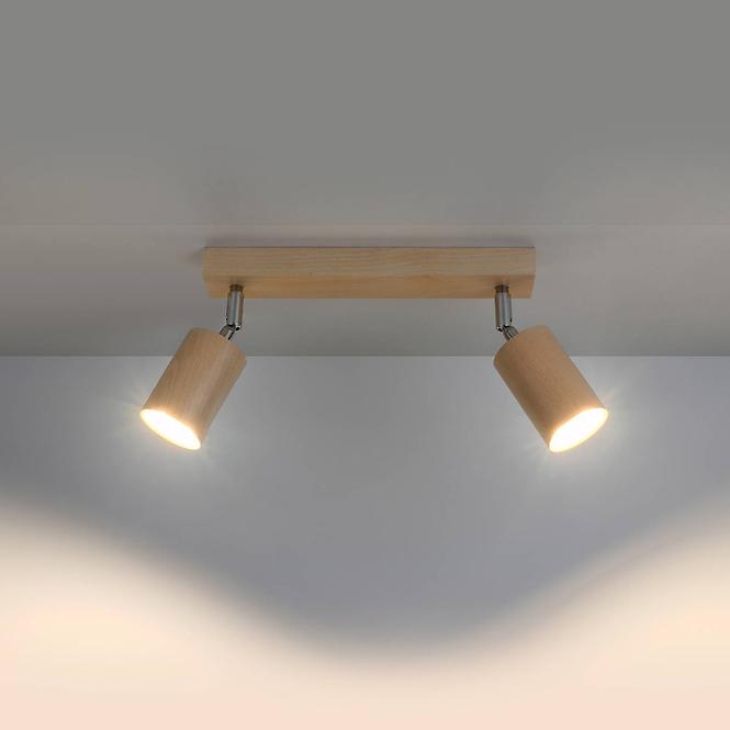 Nástenná lampa Rinne 2 prírodné drevo