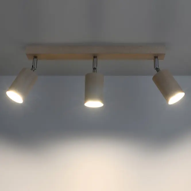 Nástenná lampa Rinne 3 drevo