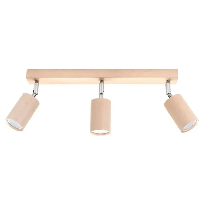 Nástenná lampa Rinne 3 prírodné drevo,2