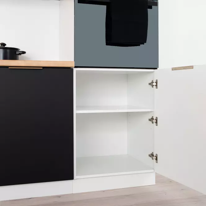 Kuchynská skrinka Denis d80zl čierna mat/biela