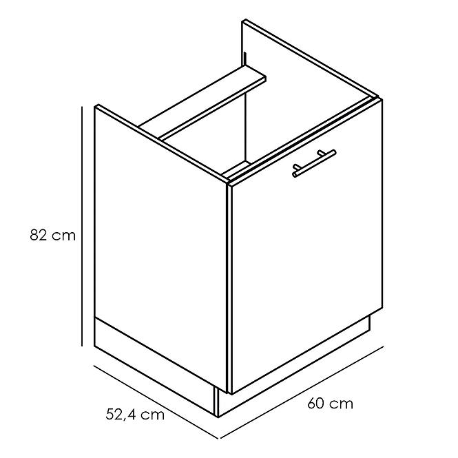 Kuchynská skrinka Denis d60pc pl čierna mat/biela,3