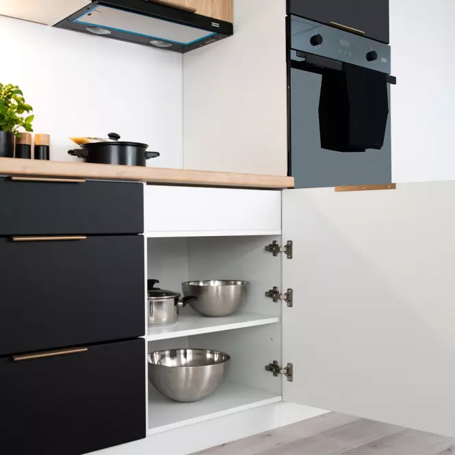 Kuchynská skrinka Denis d60pk mv 2133 pl čierna mat/biela
