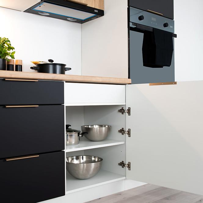 Kuchynská skrinka Denis d60pk mv 2133 pl čierna mat/biela