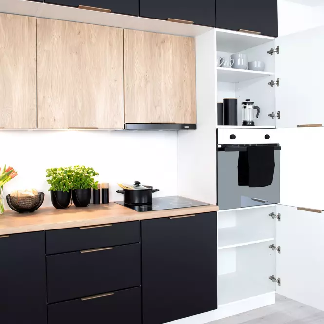 Kuchynská skrinka Denis d60pk mv 2133 pl čierna mat/biela