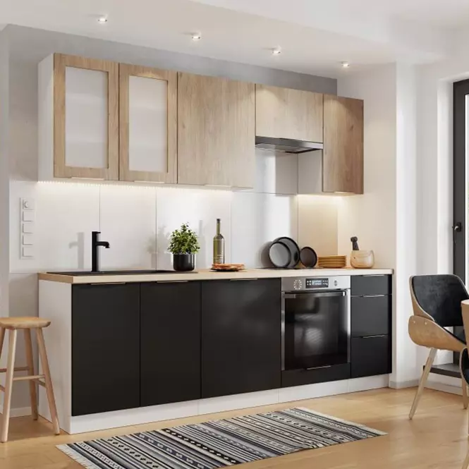 Kuchynská skrinka Denis d60pk mv 2133 pl čierna mat/biela