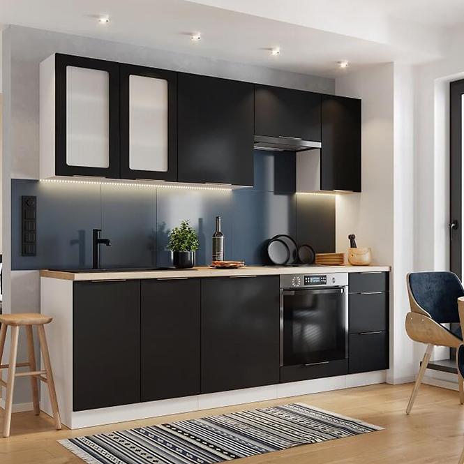 Kuchynská skrinka Denis d60pk mv 2133 pl čierna mat/biela