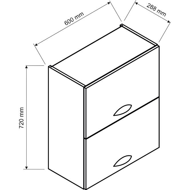 Kuchynská skrinka Denis w60grf/2 biely satén mat/biela