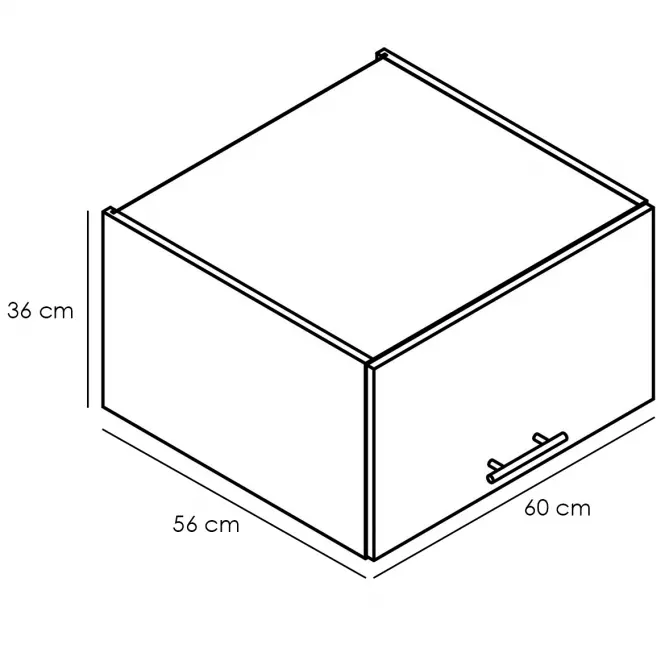 Kuchynská skrinka Denis w60okgr/560 čierna mat/biela