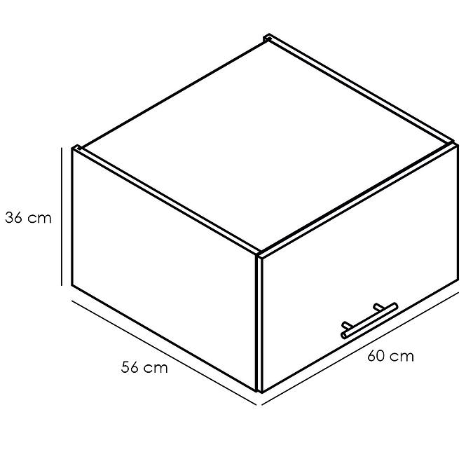 Kuchynská skrinka Denis w60okgr/560 čierna mat/biela