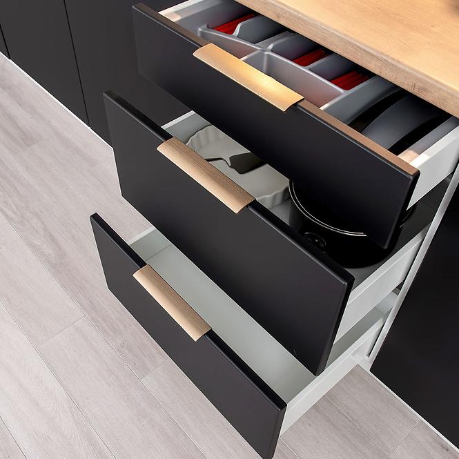 Kuchynská skrinka Denis w60/68 slim pl s čiernym digestorom