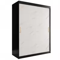 Skriňa Marmur T 150 čierna/mramor biely