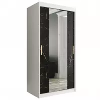 Skriňa Marmur T1 100 biely/mramor čierna