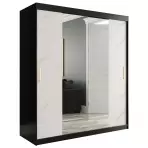 Skriňa Marmur T1 180 čierna/mramor biely