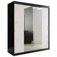 Skriňa Marmur T1 180 čierna/mramor biely