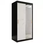 Skriňa Marmur T2 100 čierna/mramor biely