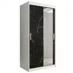 Skriňa Marmur T2 100 biely/mramor čierna
