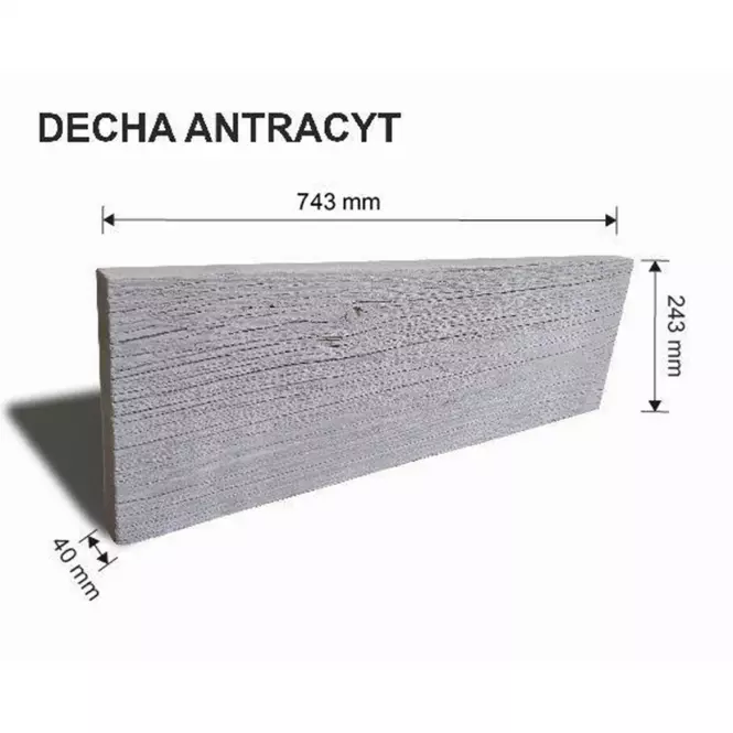 Záhradná  Doska Antic 75x25x4cm Antracit