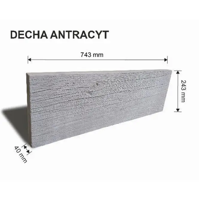 Záhradná  Doska Antic 75x25x4cm Antracit,4