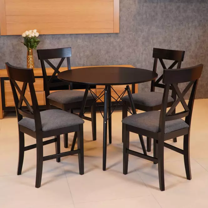 Stôl Oslo 80CM čierna,4