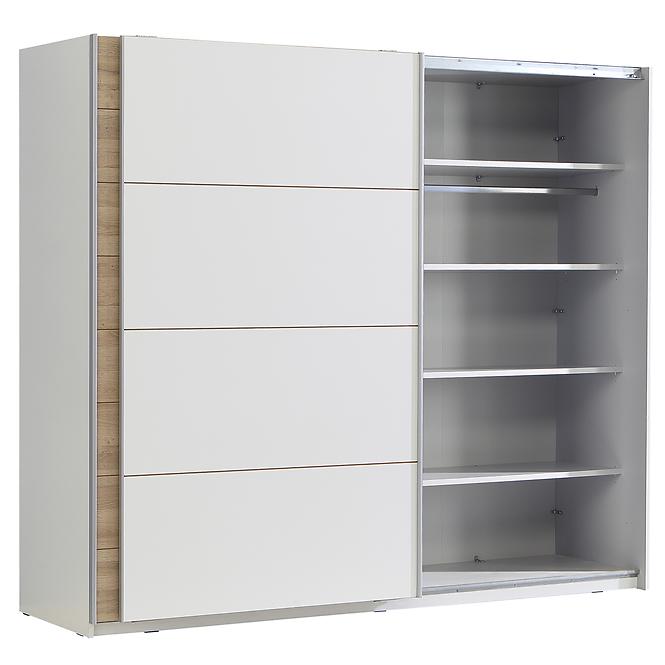 Skriňa Java 200 dub bianco/biely,3
