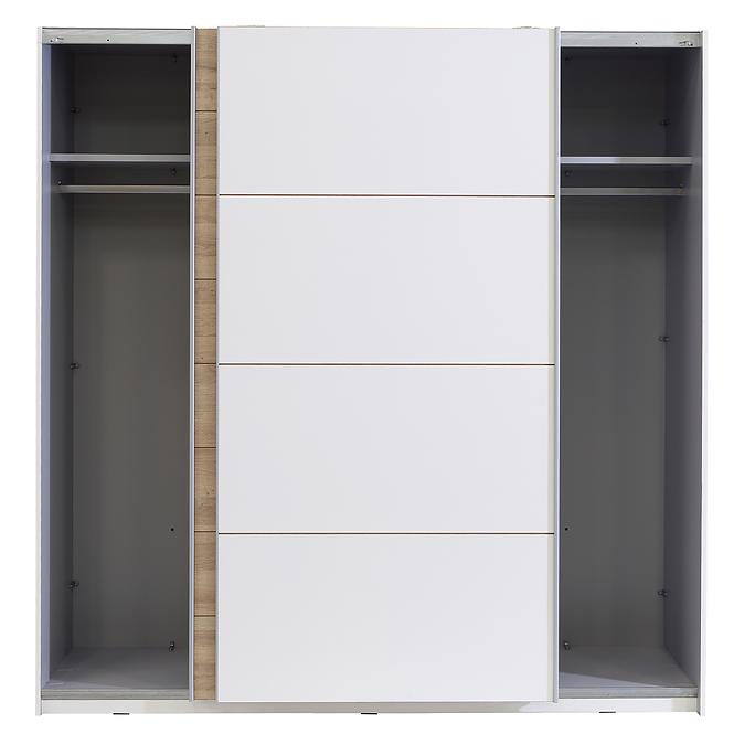 Skriňa Java 200 dub bianco/biely,4