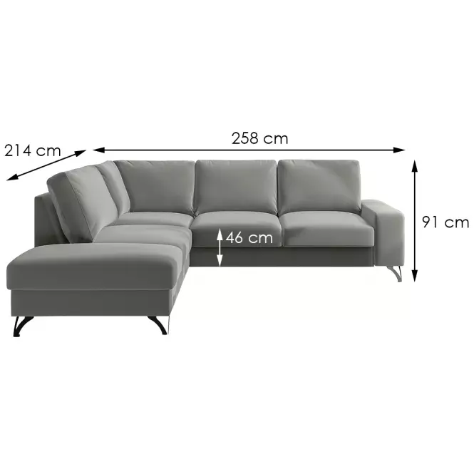Rohová sedacia súprava Santi Mini Matt Velvet 85 L,2
