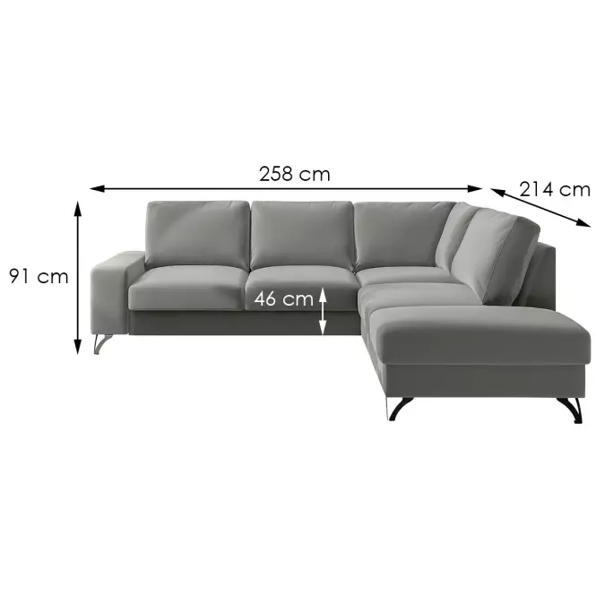 Rohová sedacia súprava Santi Mini Matt Velvet 85 P