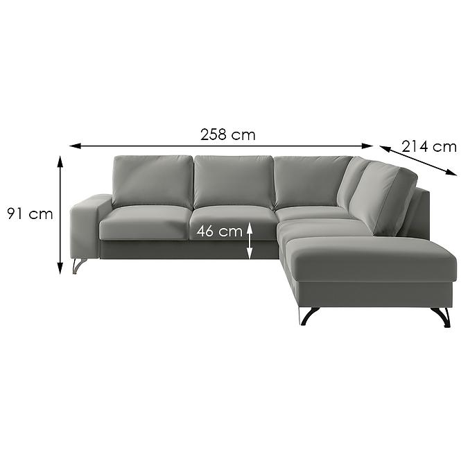 Rohová sedacia súprava Santi Mini Matt Velvet 85 P