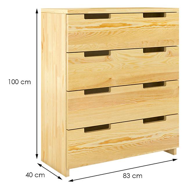 Komoda drevená  borovica 4s Skandica Spectrum Prirodzené,2