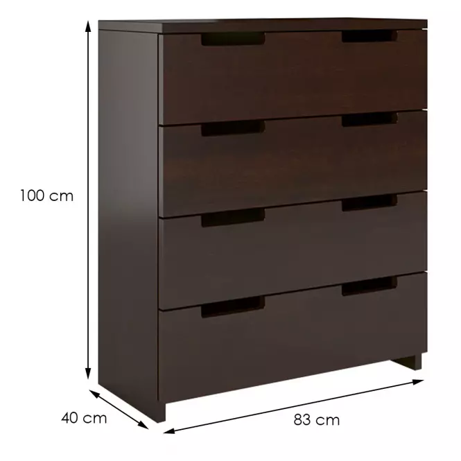 Komoda drevená borovica 4s Skandica Spectrum Palisande