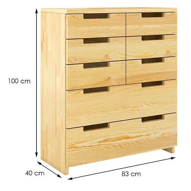 Komoda drevená  borovica 8s Skandica Spectrum Prirodzené,2
