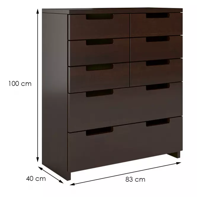 Komoda drevená borovica 8s Skandica Spectrum Palisande