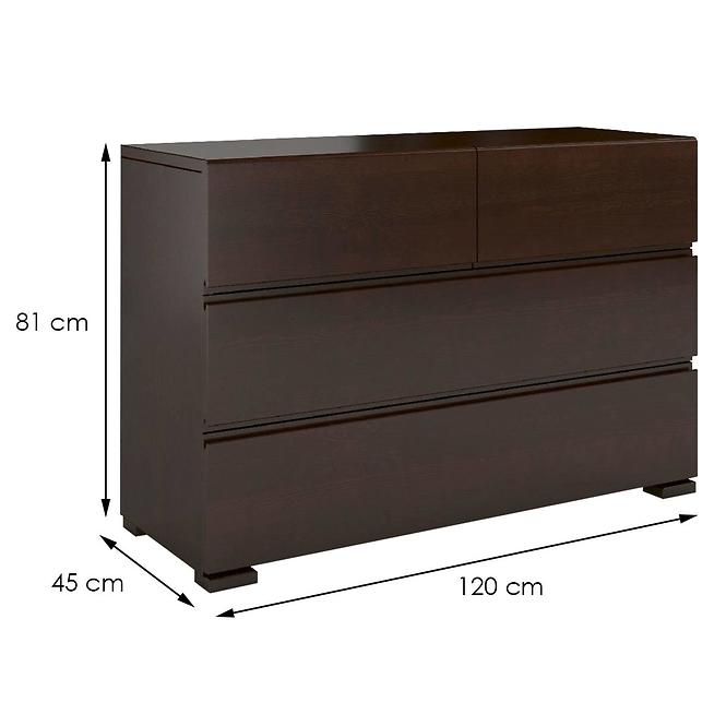 Komoda Drevený borovica 4s Skandica Vestre Palisander