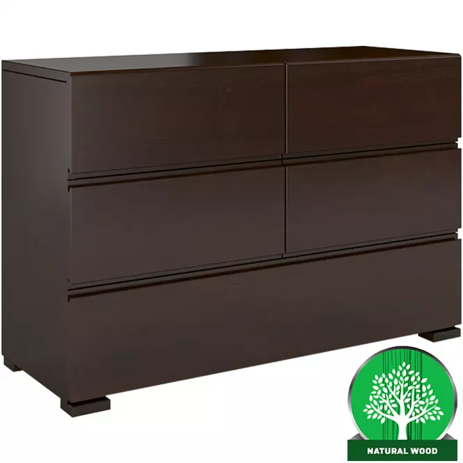 Komoda drevená borovica 5s Skandica Vestre Palisander