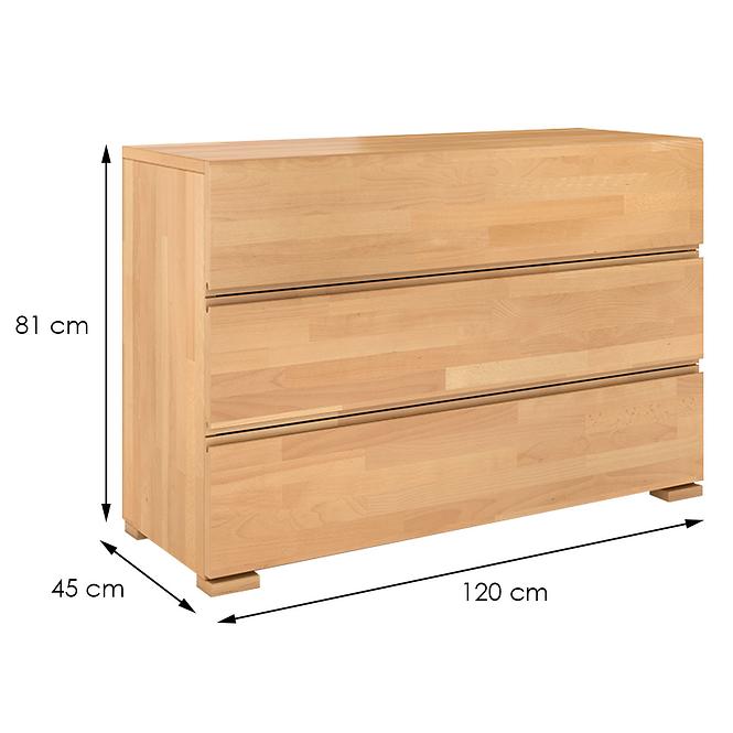 Komoda drevená  buk 3s Skandica Vestre Prirodzené,3