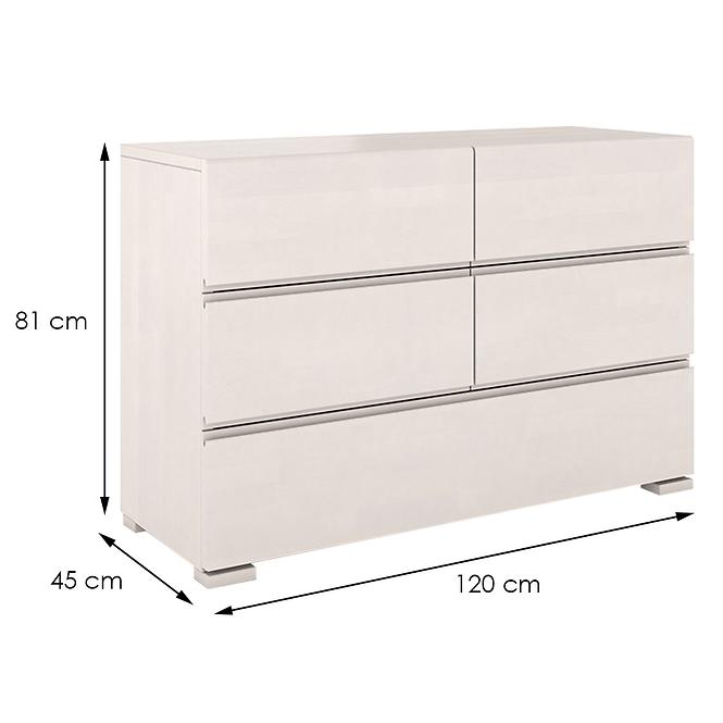 Komoda Drevený buk 5s Skandica Vestre Biely,2