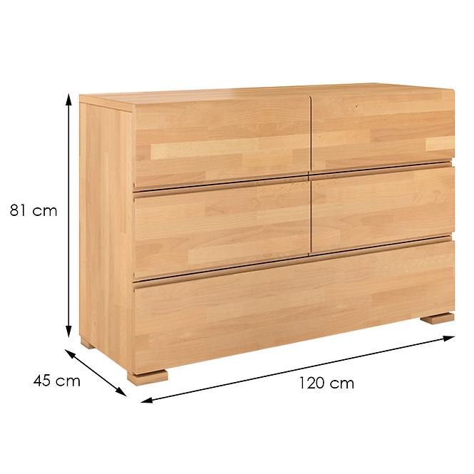 Komoda Drevený buk 5s Skandica Vestre Prirodzené,2