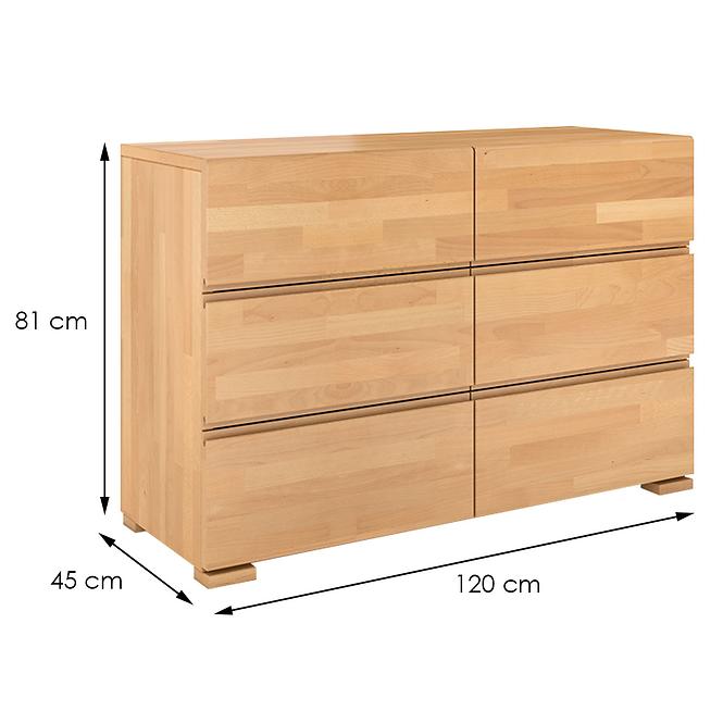 Komoda drevená buk 6s Skandica Vestre Prirodzené,2